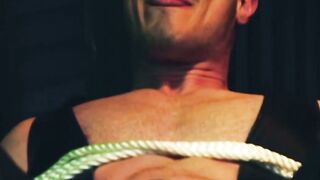 Derek Kage takes a huge cock in his mouth and extremely ass fucked by two hunks