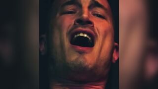Derek Kage takes a huge cock in his mouth and extremely ass fucked by two hunks
