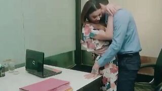 Office Boss With Sexy Secretary Kissing Romantic Sex
