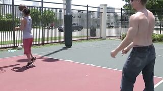 Muscular homo rides rough cowgirl style after basketball