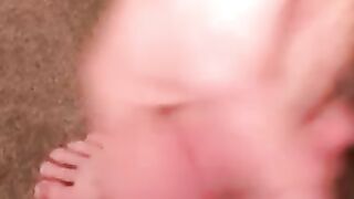 Inked senior wears his sexy glasses and jerking off solo