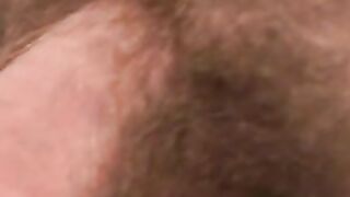 Bearded mature guy anal drilled with big dildo while moaning