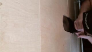 Kinky white dude sucks black glory hole fuck stick wildly