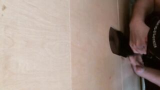 Kinky white dude sucks black glory hole fuck stick wildly
