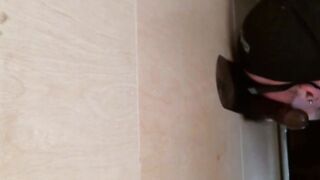 Kinky white dude sucks black glory hole fuck stick wildly