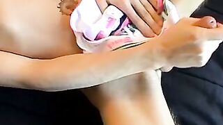 Skinny young amateur Ryan Connors cums on his underwear