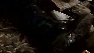 Big dick stud jerking off solo and pissing on himself