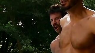 Rough group sex with buff hunks where they bang and suck