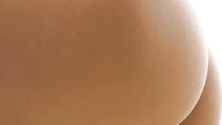 Natural brunette with small perky tits teases with her body