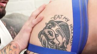 Tattooed Micah Martinez loves being doubled dick and deeply fisted by the hunks