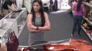 Good looking vixen sells cello and fucks for extra cash