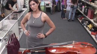 Good looking vixen sells cello and fucks for extra cash