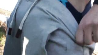 Hardcore outdoor raw sex with amateur hairy twink and jock