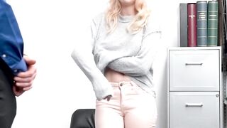 Hot blonde teen delinquent riding a dick before a facial