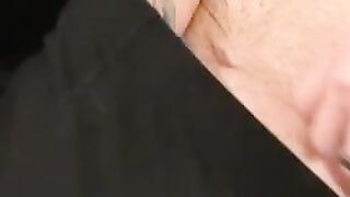 Old amateur jerking off his thick cock in passionate solo