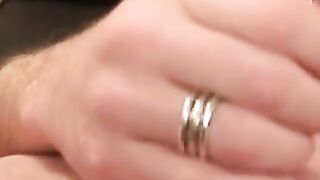 Old amateur jerking off his thick cock in passionate solo