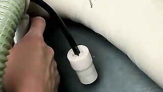 Foot cast placed on twink and his leg before being taken off