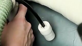 Foot cast placed on twink and his leg before being taken off