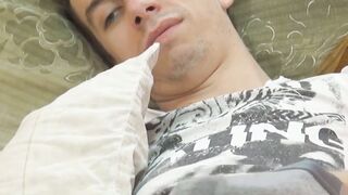 Feet fetish teenagers Danny and Gabe ball licking after BJ