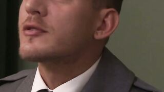 Alexander pulls Sams thick cock and puts it in his mouth