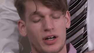 Passionate anal fucking at the office with handsome gays