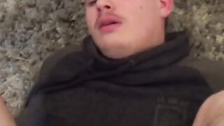 Horny twink receiving a facial after an intense fuck
