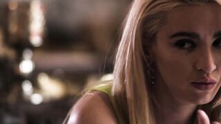 Blonde babe fucks guy to not get exposed