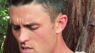 Muscular Skyy Knox anal fucked in woods by hunky  Ryan Rose