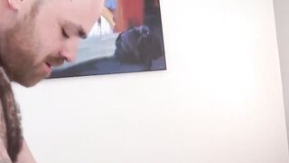 Cock ring wearing stud Zack Ackland swallows rock hard cock