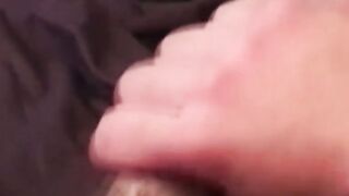 Hairy amateur strokes his throbbing dick into big cumshot