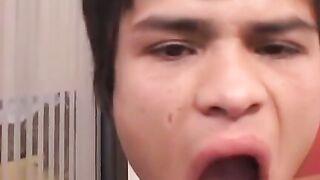 Latino twink drills his lover up the ass hard and deep