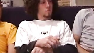Adam and his two friends getting down to cock sucking action