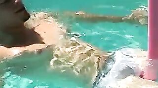 Zack Randall gives athletic Mike Roberts handjob by the pool