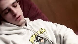 Brian smokes and strips down to get to work on his cock