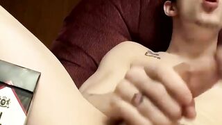 Brian smokes and strips down to get to work on his cock