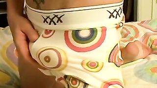Phillip Ashton jerks off his massive dick solo and cums