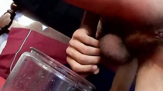 Hot straight dude Devin rewards himself with a jack off