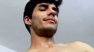 Hot straight dude Devin rewards himself with a jack off