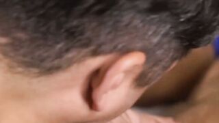 Hairy muscular stud receives foot worship and toe licking