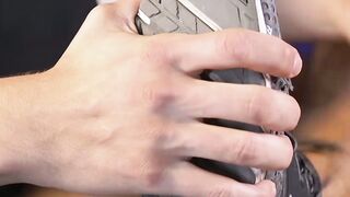 Hairy muscular stud receives foot worship and toe licking