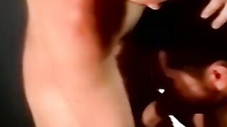 Kinky amateurs cock sucking in horny interracial foursome