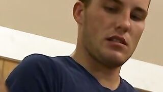 Mature man swallowing two cocks and eating cum in the end