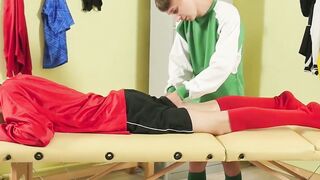 Young Dominik Black oiled massage and deepthroat blowjob
