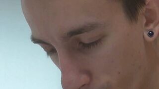 Toe licking fetish twink Danny masturbating throbbing cock