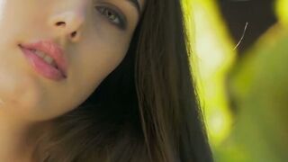 Seductive brunette Katrine Pirs showcases her natural body