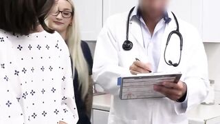 Naughty brunette Dharma Jones moans while the doctor penetrates her deeply