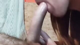 Stepbro, Please Cum in My Mouth! Amateur Babe Loves Big Cock Blowjobs