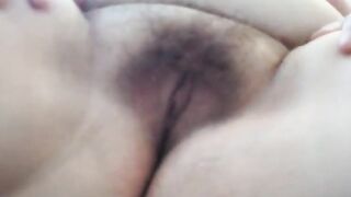 Happy Plumper Nancy rubbing meaty hairy cunt