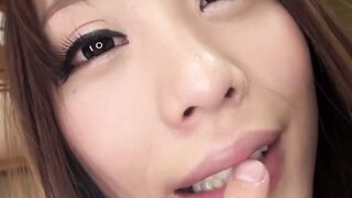 Lively Japanese pornstar gets fingered in her vagina and juicy ass hole