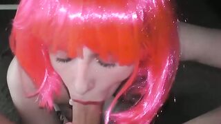 Rule Man fills the greedy mouth of Miss Pink with a juice of cum in POV session